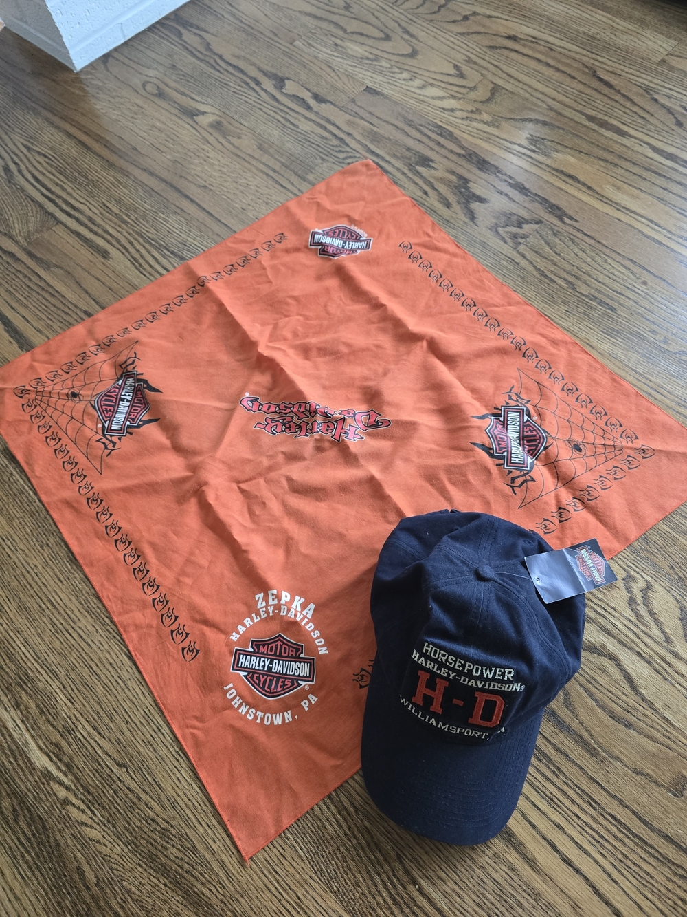 Harley-Davidson Orange Logo Bandana & Black H-D Cap Set